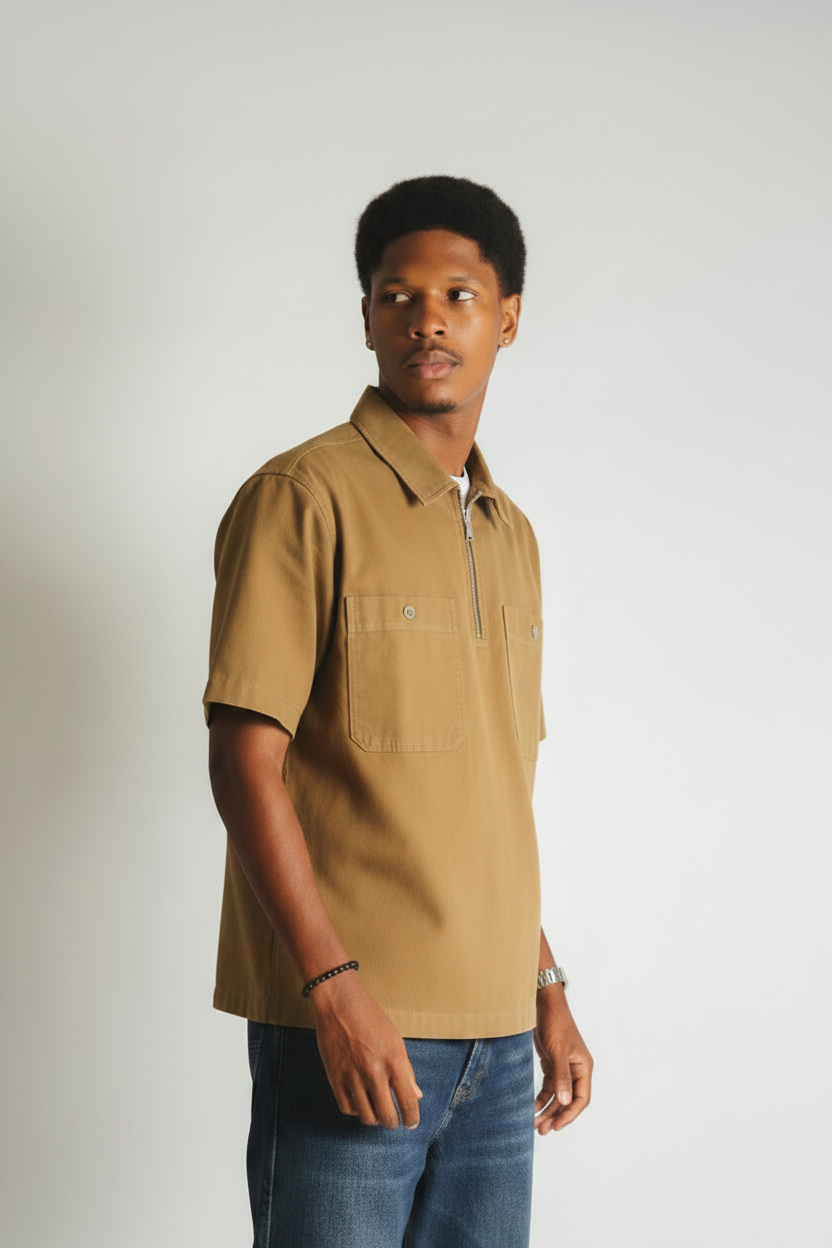 Half-Zip Two-Pocket Shirt