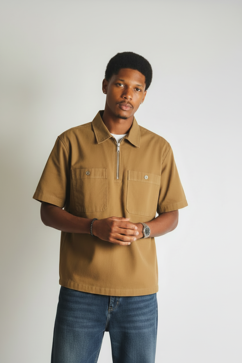 Half-Zip Two-Pocket Shirt