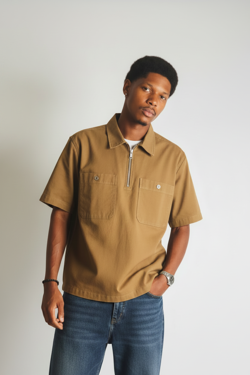 Half-Zip Two-Pocket Shirt