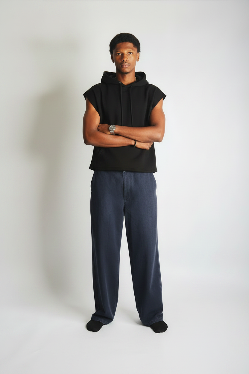 Sleeveless cropped hoodie