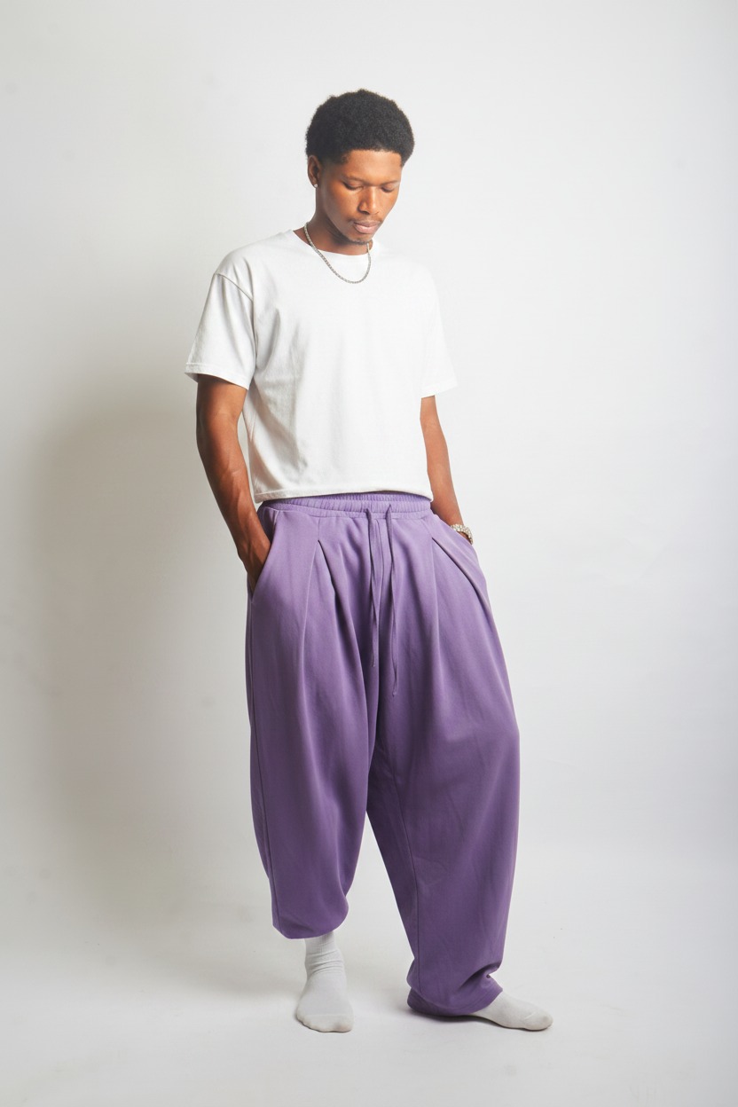 Pleated sweatpants