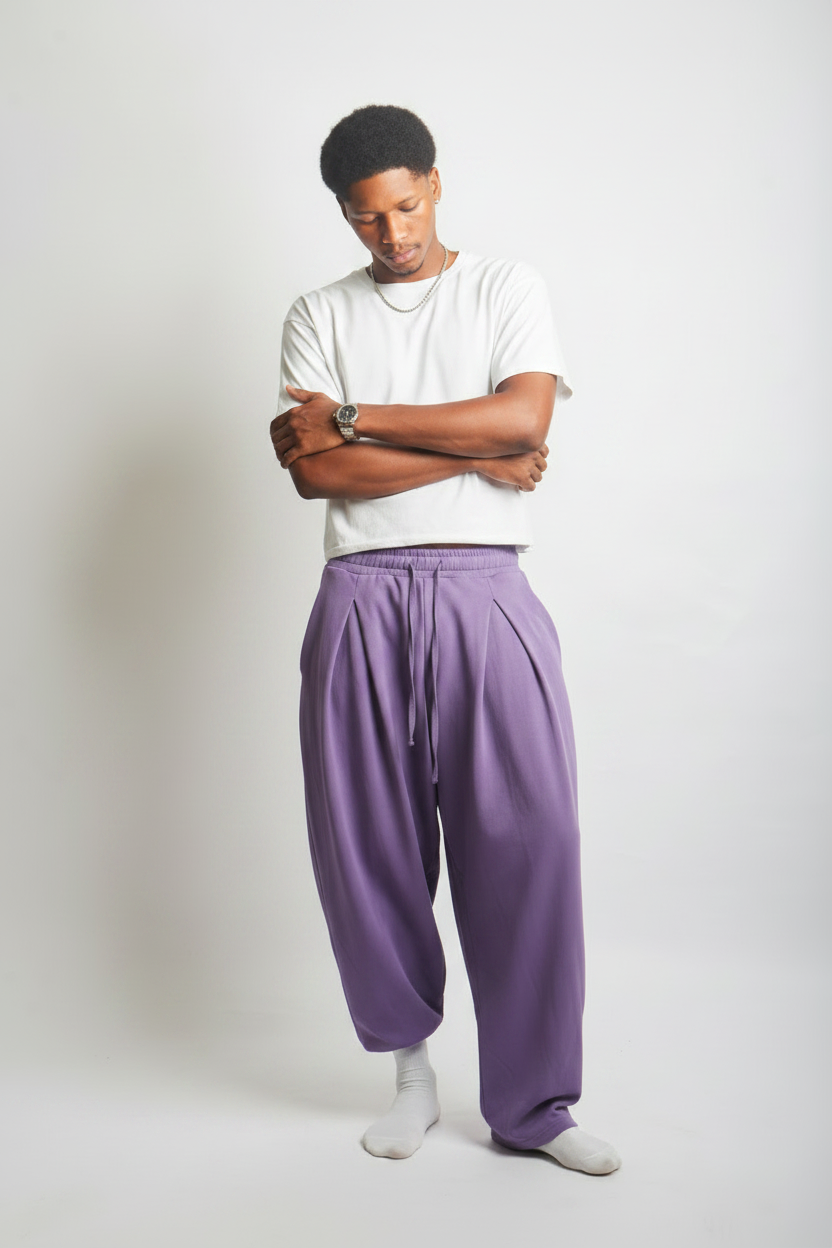 Pleated sweatpants