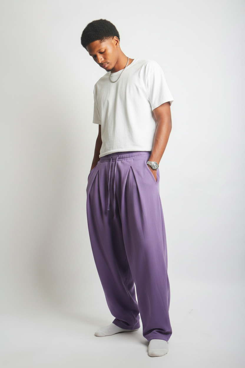 Pleated sweatpants