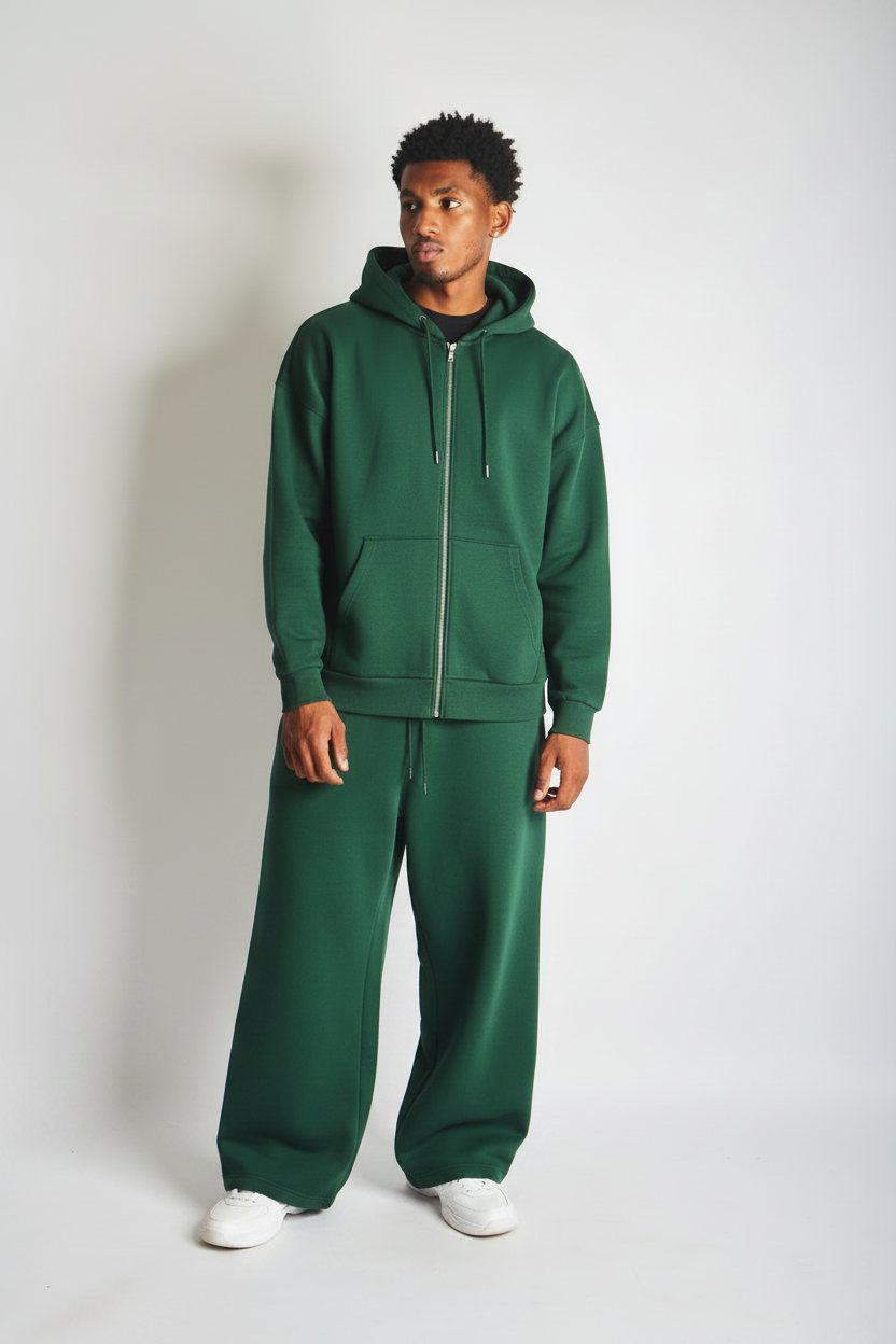Zipper hoodie and sweatpants
