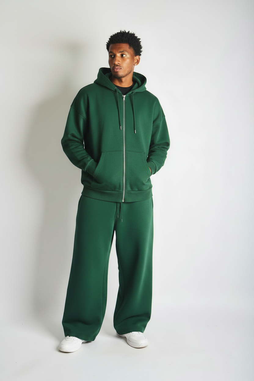 Zipper hoodie and sweatpants