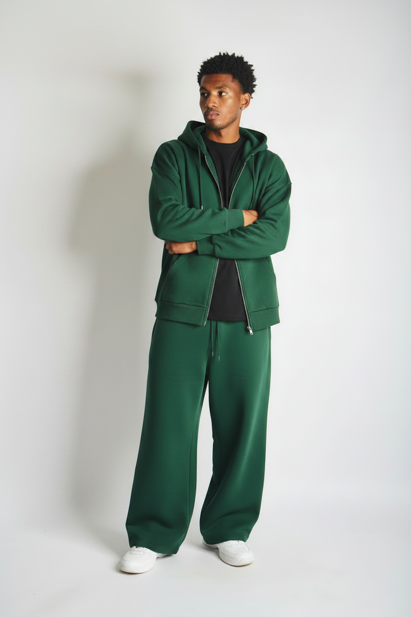 Zipper hoodie and sweatpants