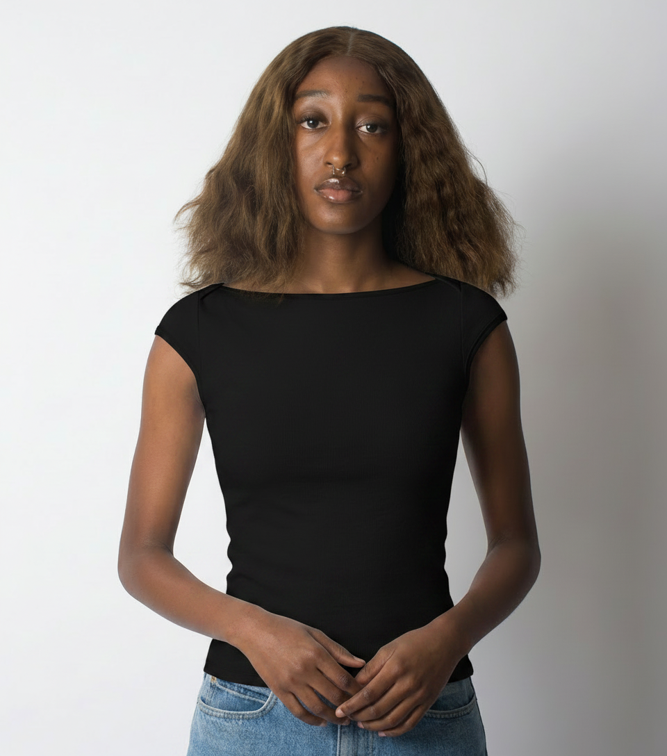Bateau neck top