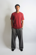 Charcoal gray and black sweatpants