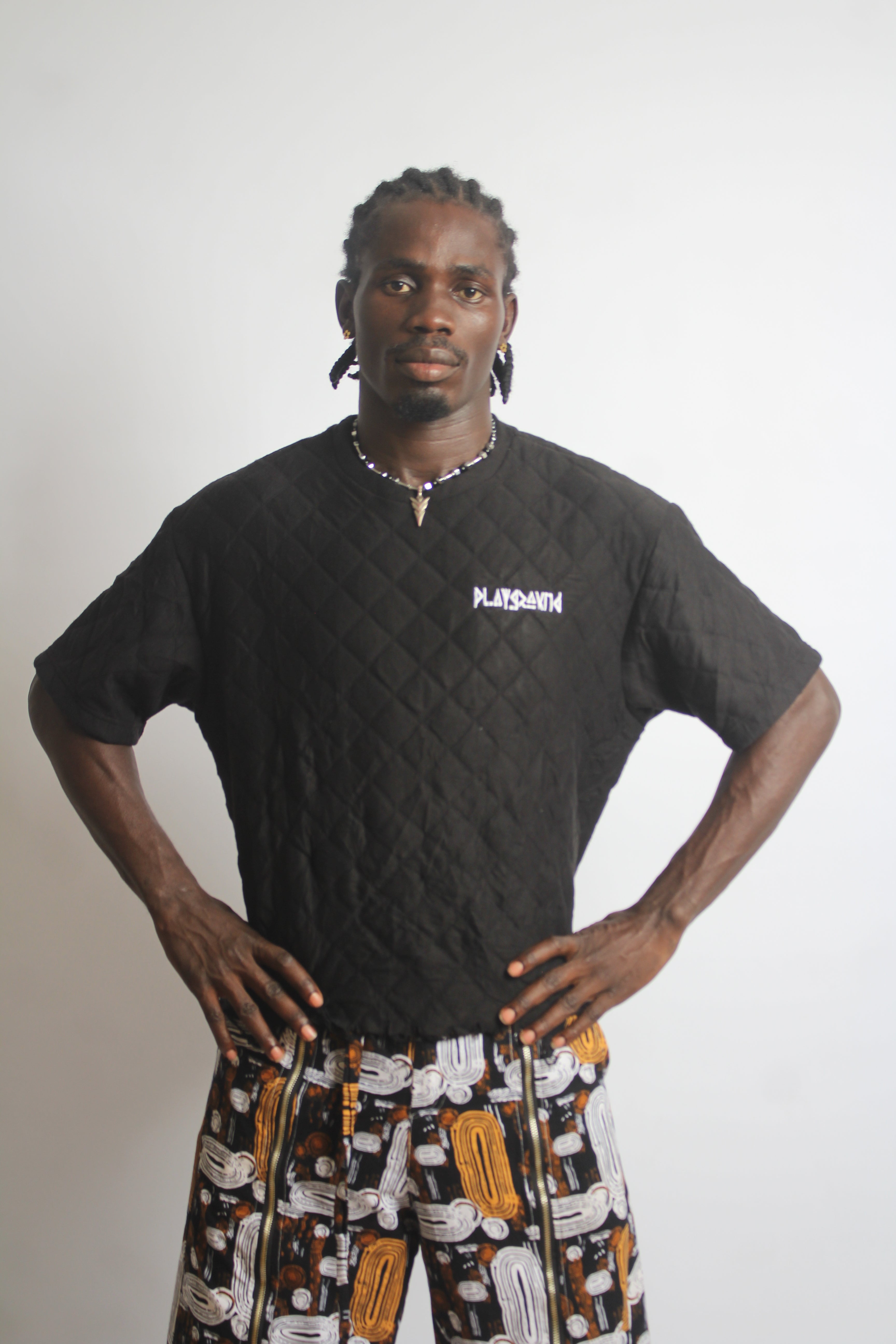 Playground Short-Sleeve Cut-Off Tee in Padded Fabrics