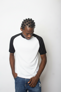 Black & White Raglan Body-Fit T-Shirt
