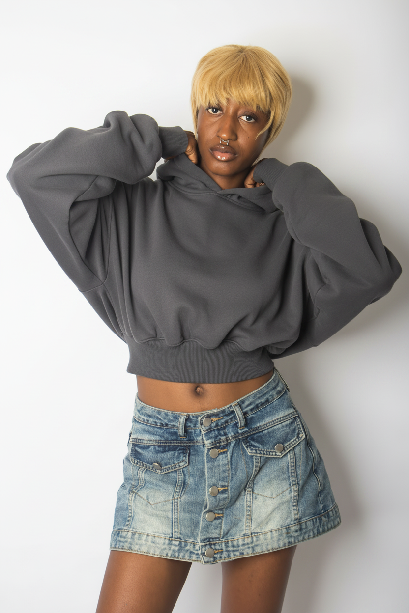 Cropped oversized hoodie