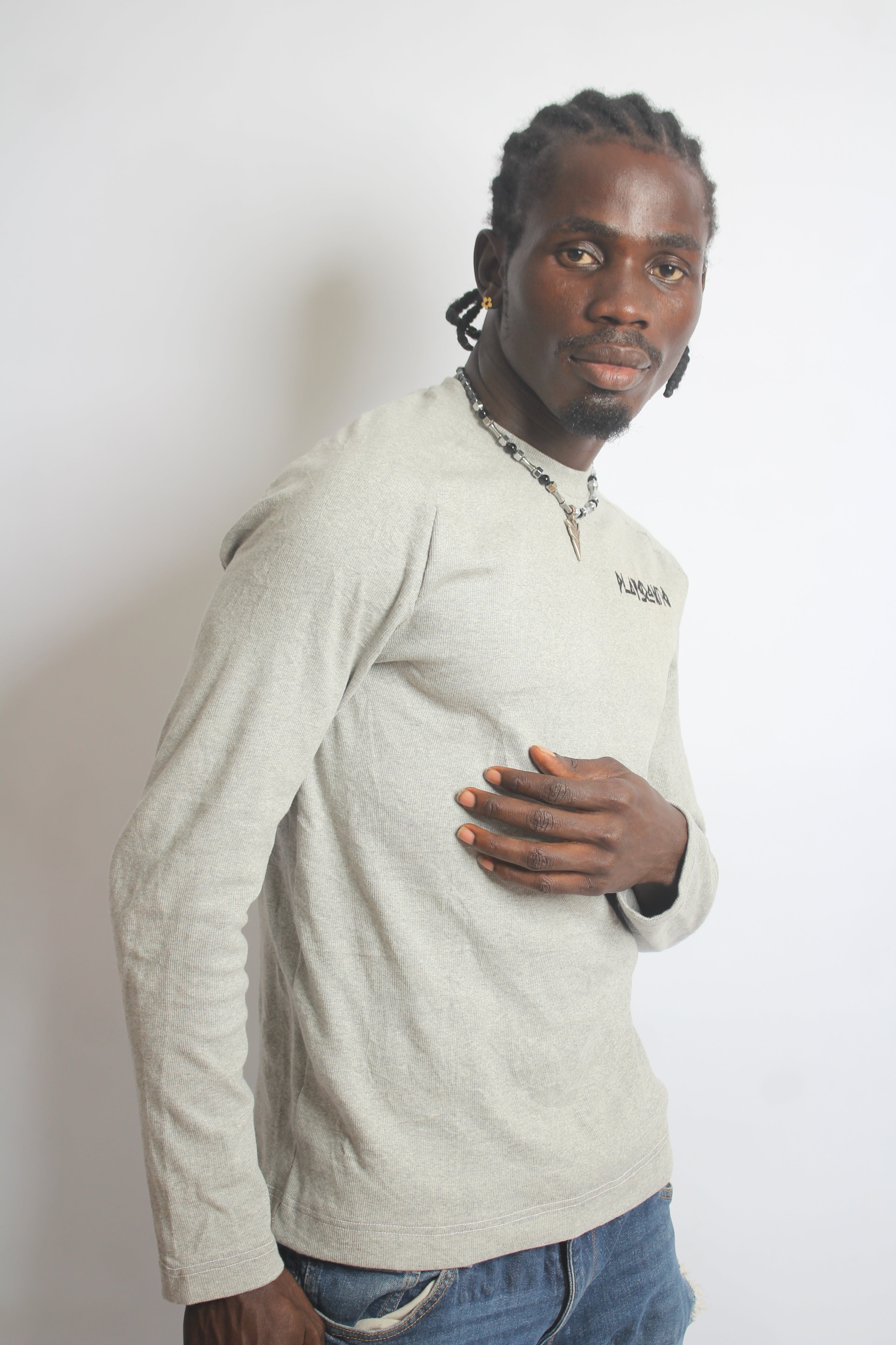 Playground Long-Sleeve Body-Fit Tee in Heavy Cotton Fabrics