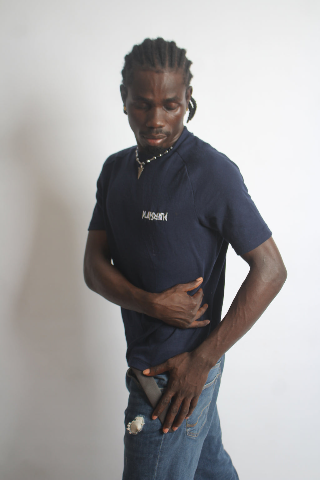 Playground Short-Sleeve Body-Fit Tee in Jersey Cotton Fabrics