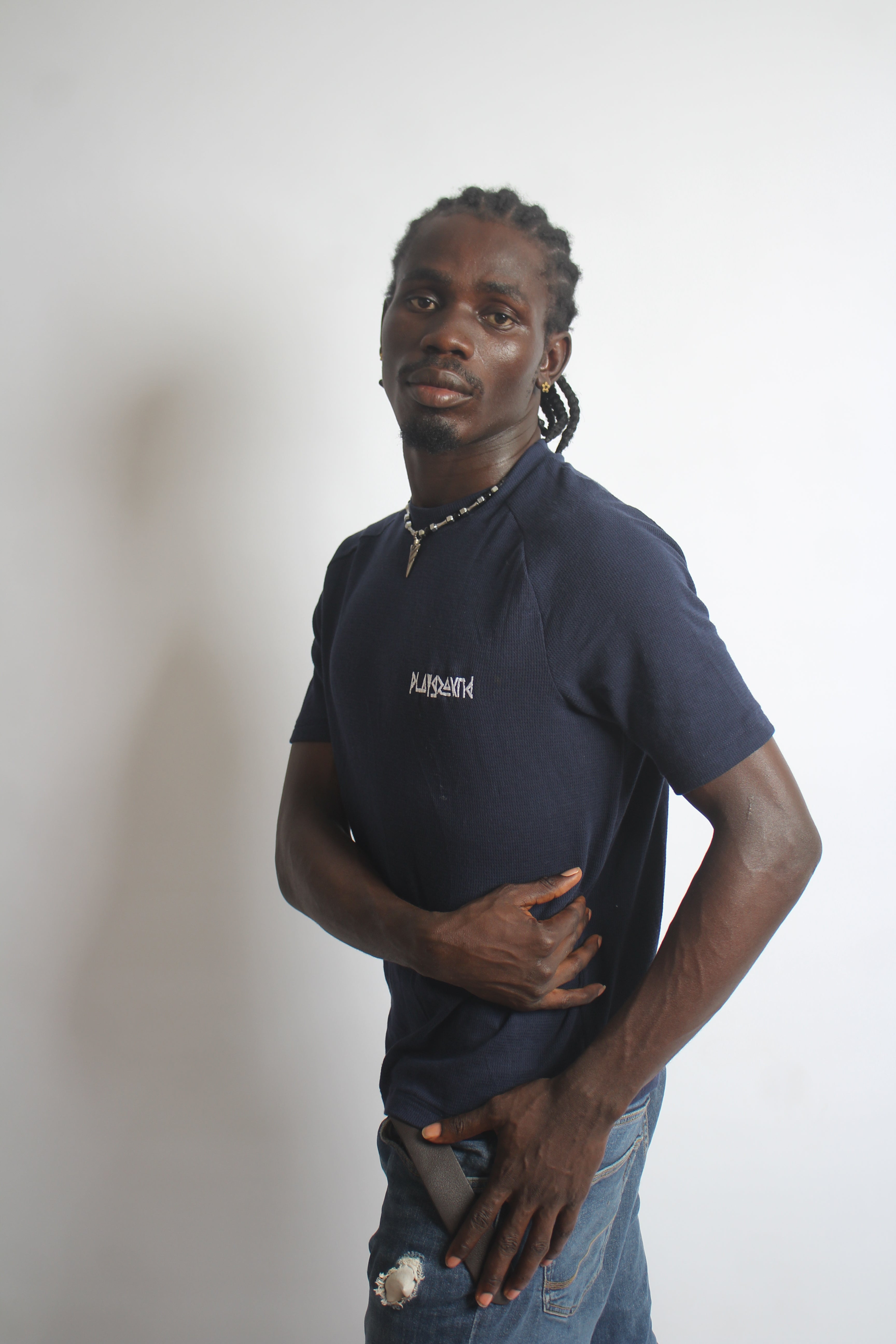 Playground Short-Sleeve Body-Fit Tee in Jersey Cotton Fabrics