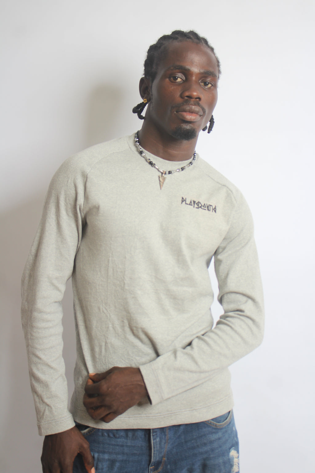 Playground Long-Sleeve Body-Fit Tee in Heavy Cotton Fabrics