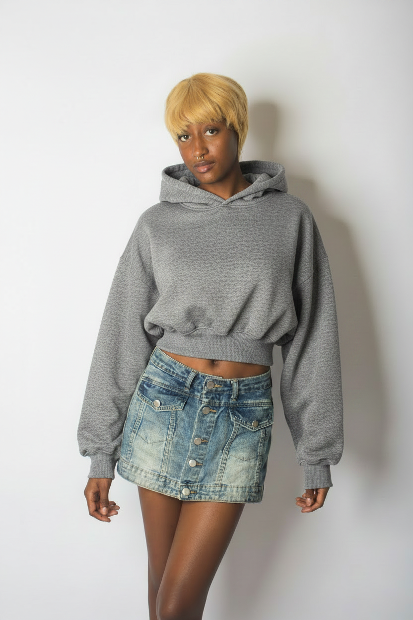 Cropped oversized hoodie