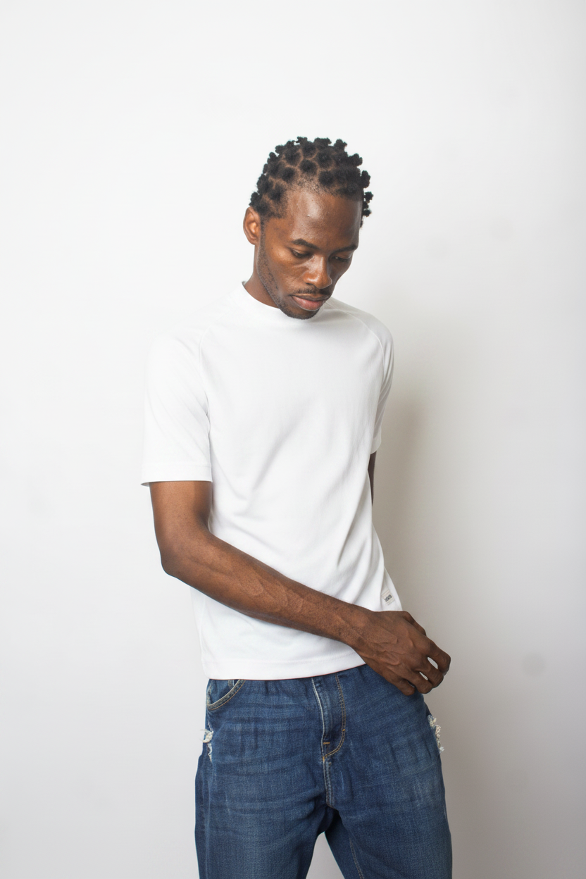 All White Body-Fit T-Shirt