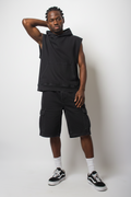 Fleece sleeveless hoodie
