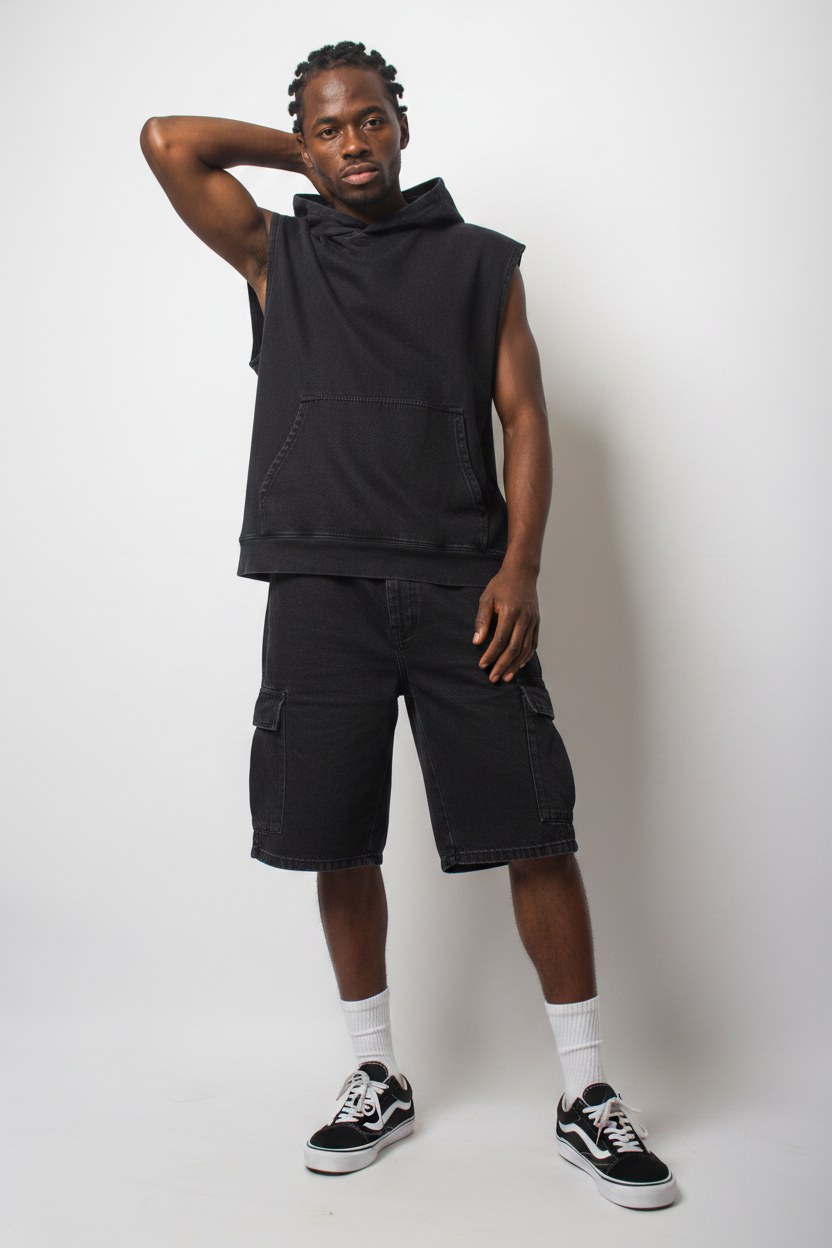 Fleece sleeveless hoodie