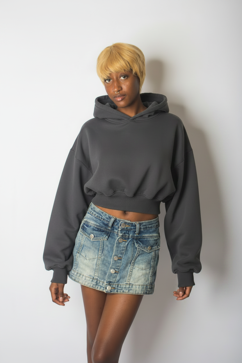 Cropped oversized hoodie