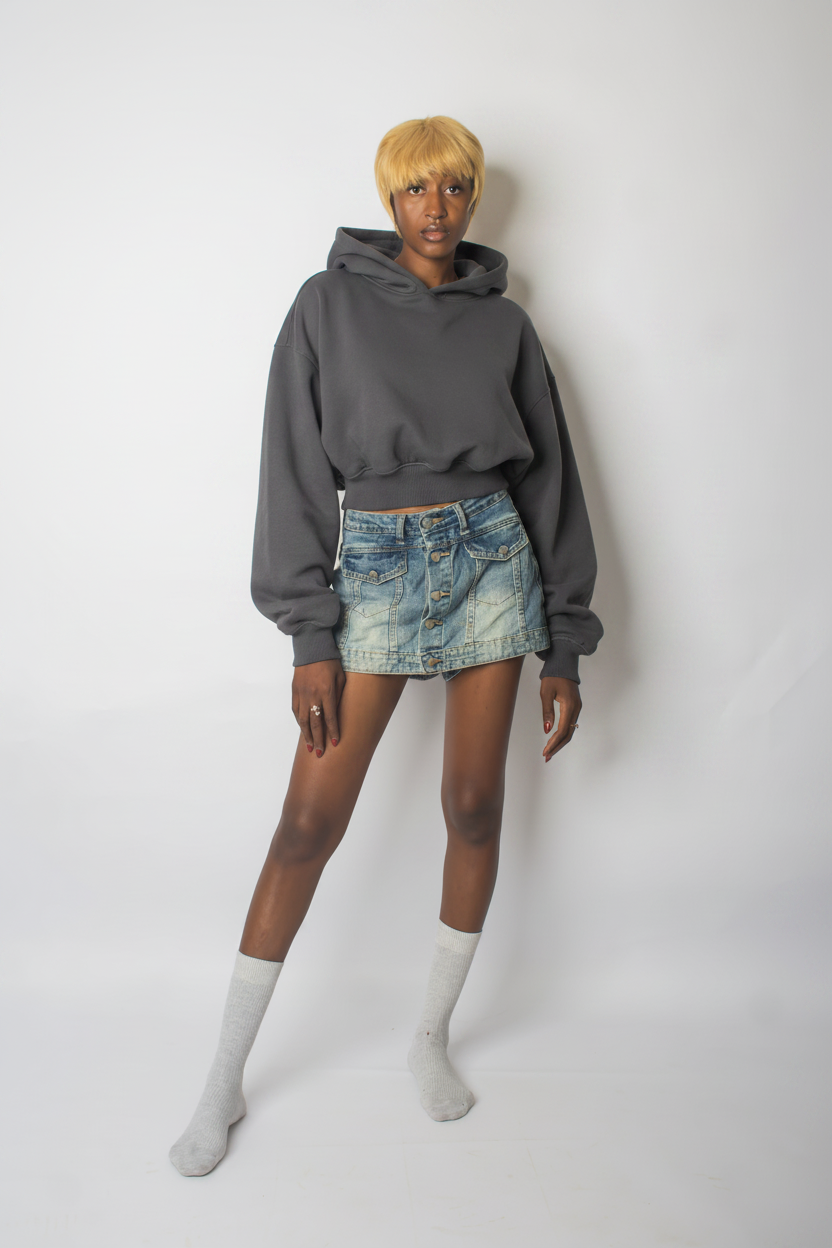 Cropped oversized hoodie