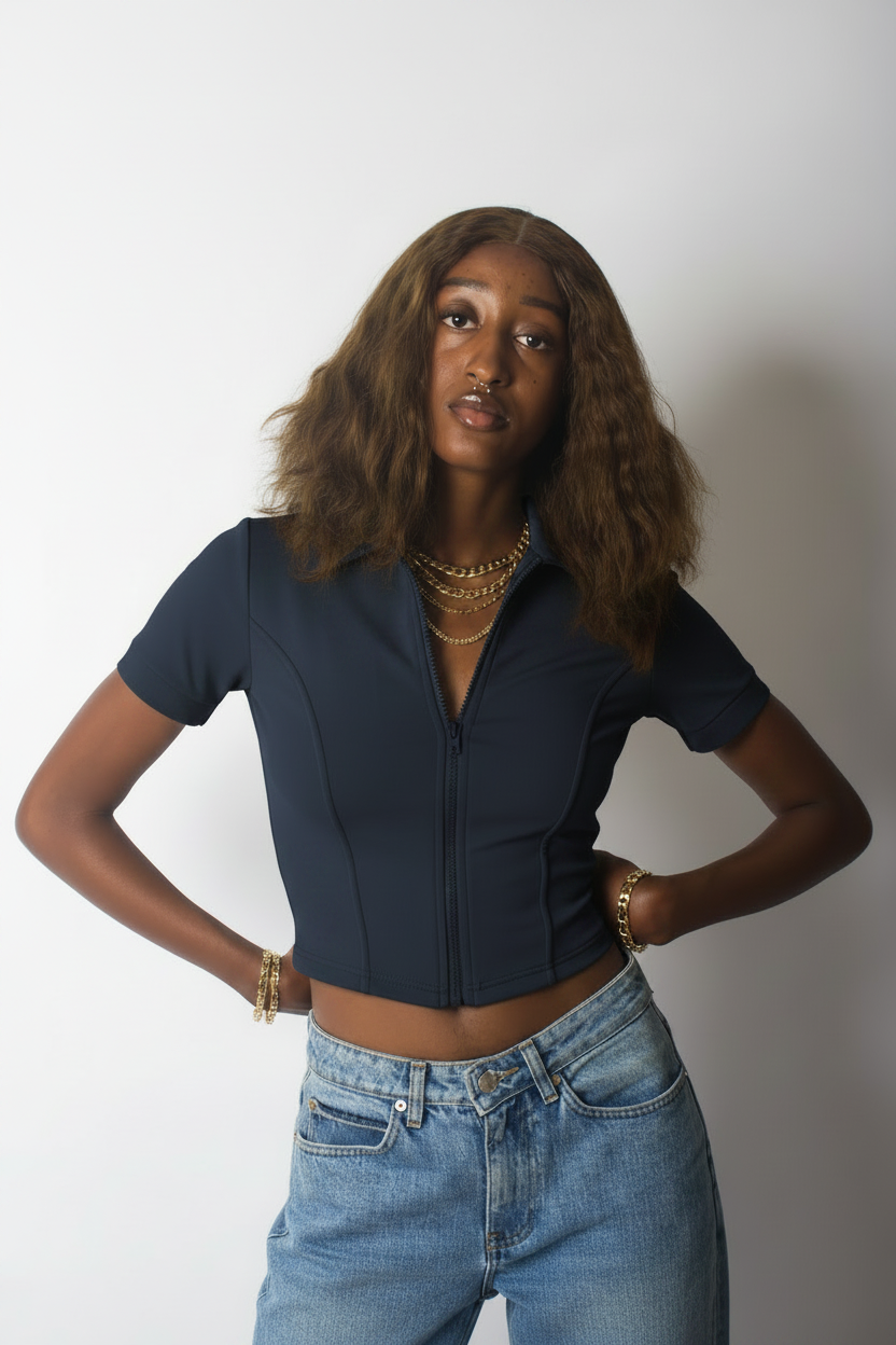 Cropped zip-up