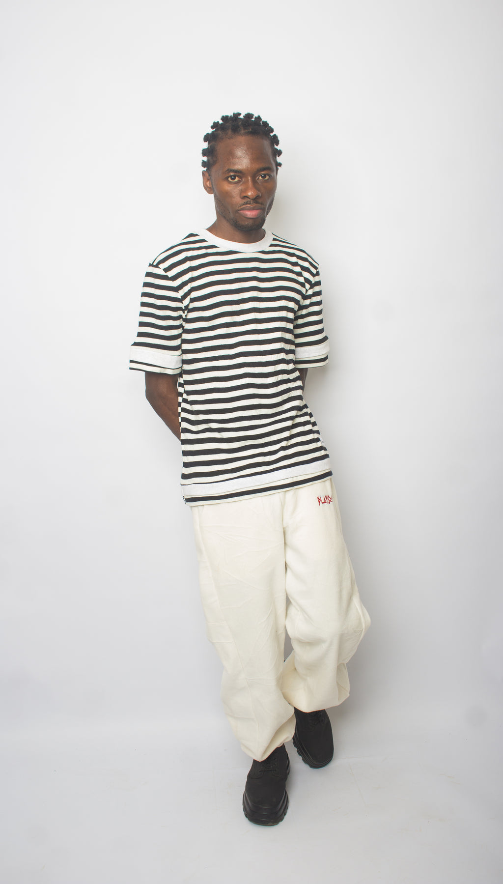 Playground Backpatch Sweatpants In White