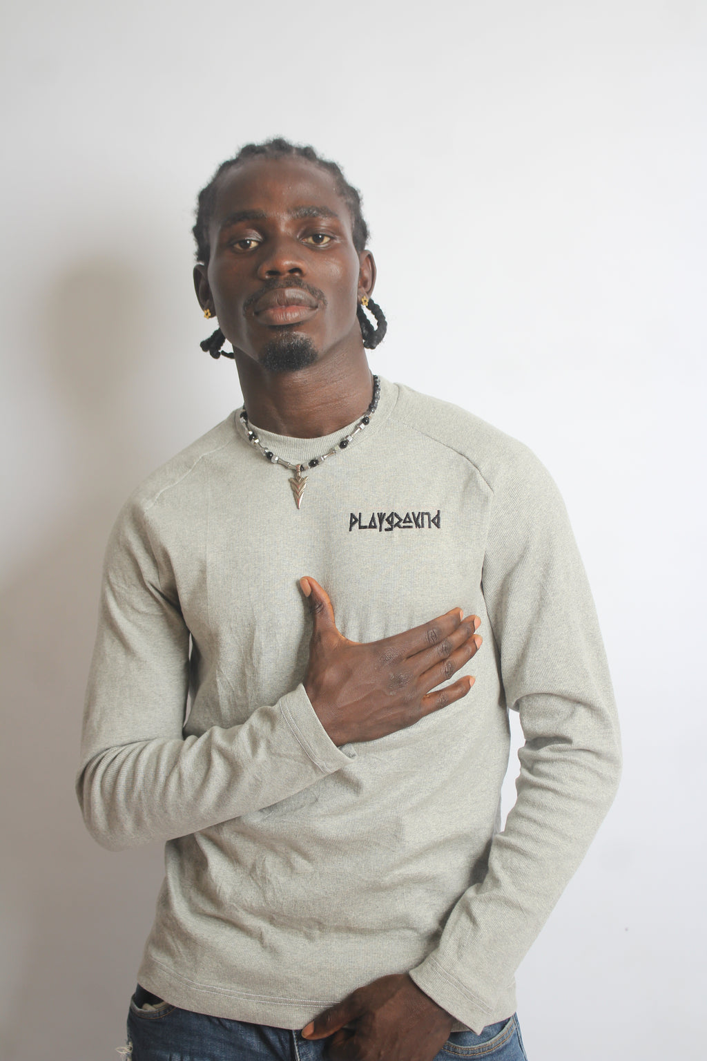 Playground Long-Sleeve Body-Fit Tee in Heavy Cotton Fabrics